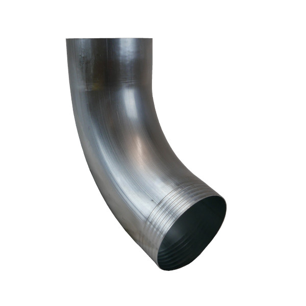 Coude Zinc Naturel 72° pour Gouttière, diam 100 mm