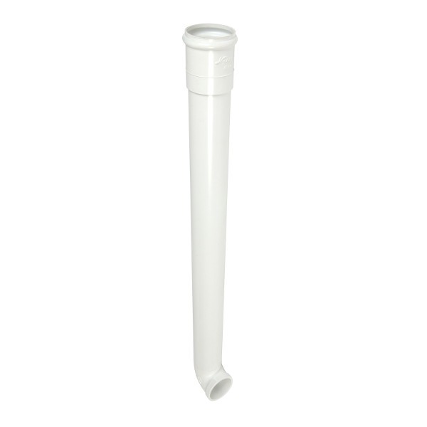 Dauphin PVC Coudé Blanc pour Gouttière Nicoll diam 100, L 1 m