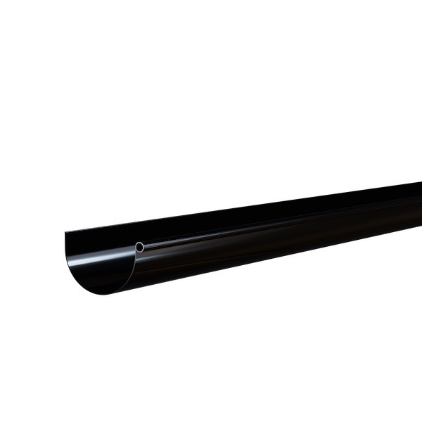 Gouttière PVC demi-ronde à coller MEP 25 cm Ref 254N Noir, long. 4m