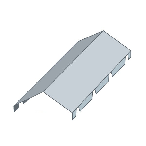 Faîtière double pour bac acier, long 2,10 m, couleur au choix