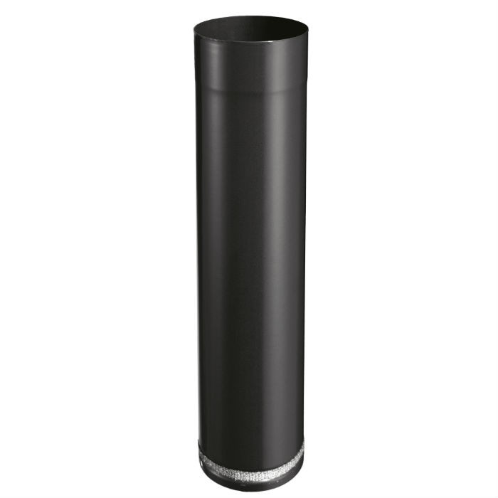 Rallonge Téléscopique 500 mm Noire ø150 mm pour raccordement bois