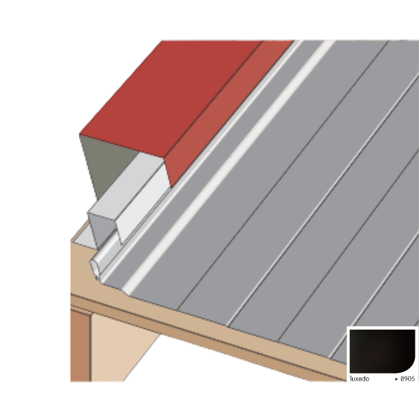 Bande de Rive pour Plaque Acier Mauka® Line 130 x 2100 mm D220 RAL8905