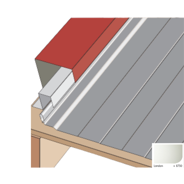 Bande de Rive pour Plaque Acier Mauka® Line 229 x 108 x 2100mm RAL8750