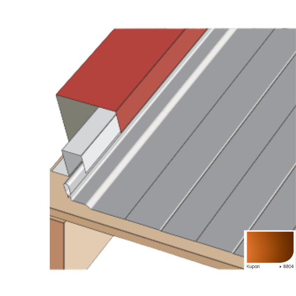 Bande de Rive pour Plaque Acier Mauka® Line 229 x 100 x 2100mm RAL8804
