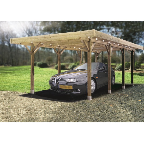 Carport bois modulable SOLID 5 x 5 m – Traitement autoclave