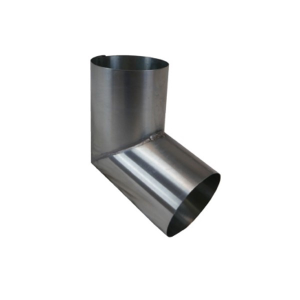 Coude Zinc Naturel 72° pour Gouttière, diam 60 mm