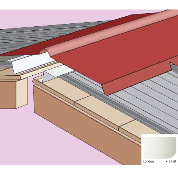 Demi-faîtière Articulée Crantée pour Plaque Acier Mauka® Line, RAL8750