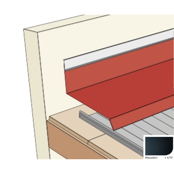 Faîtière Contre Mur Crantée pour Plaque Acier Mauka® Line, RAL 6719