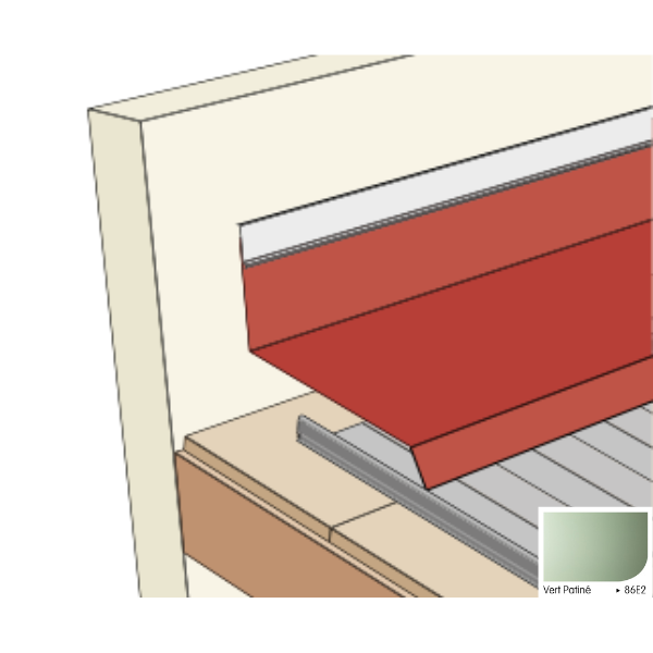 Faîtière Contre Mur Crantée pour Plaque Acier Mauka® Line, RAL 86E2