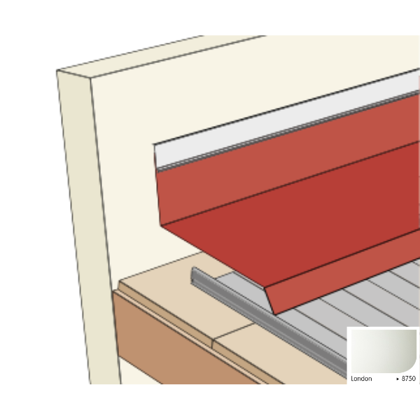 Faîtière Contre Mur Crantée pour Plaque Acier Mauka® Line, RAL 8750
