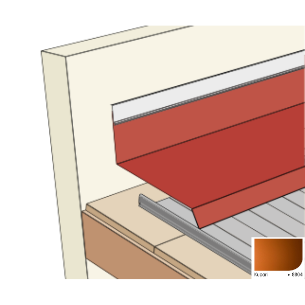Faîtière Contre Mur Crantée pour Plaque Acier Mauka® Line, RAL 8804