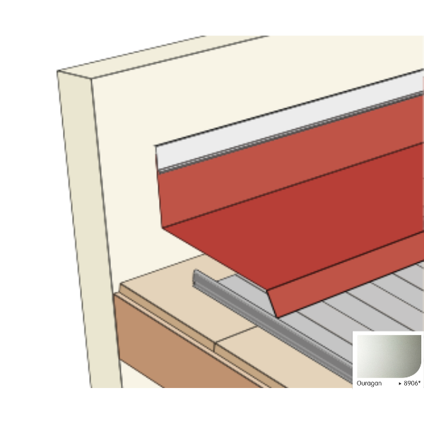 Faîtière Contre Mur Crantée pour Plaque Acier Mauka® Line, RAL 8906