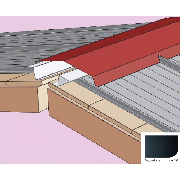 Faîtière Double Crantée pour Plaque Acier Mauka® Line 2100mm, RAL 6719