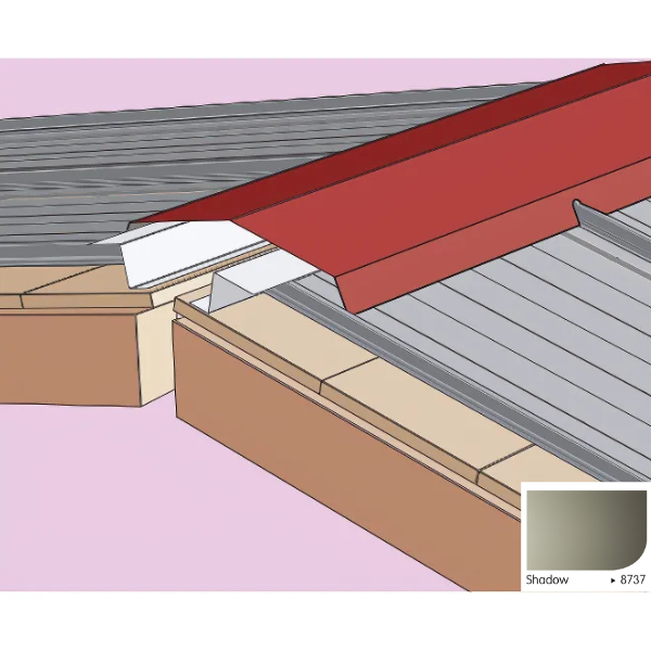 Faîtière Double Crantée pour Plaque Acier Mauka® Line 2100mm, RAL 8737