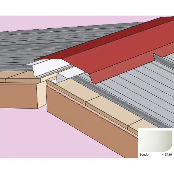 Faîtière Double Crantée pour Plaque Acier Mauka® Line 2100mm, RAL 8750