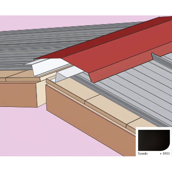 Faîtière Double Crantée pour Plaque Acier Mauka® Line 2100mm, RAL 8905
