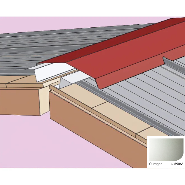 Faîtière Double Crantée pour Plaque Acier Mauka® Line 2100mm, RAL 8906