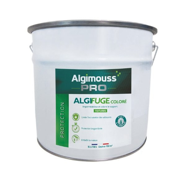 Hydrofuge Coloré pour Toitures AlgiFuge, Seau de 15L