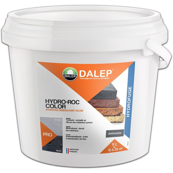 Hydrofuge Coloré Minéralisant Dalep Hydro-Roc Color Anthracite 5L 