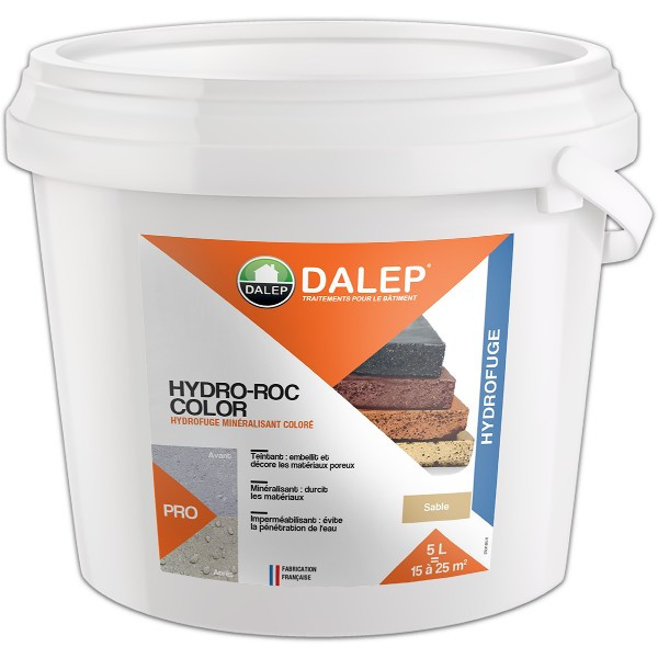 Hydrofuge Coloré Minéralisant Dalep Hydro-Roc Color Sable Bidon 5L 