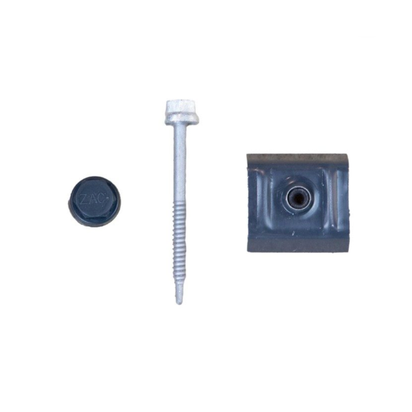 Kit de Fixation Bac Acier sur Charpente Bois Sable RAL 1015 Lot de 100