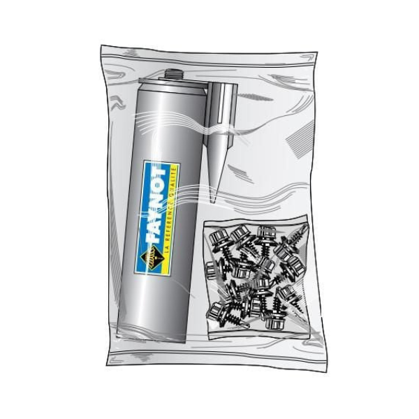 Kit Fixation pour Sortie de Toiture Faynot n°2 à 4, 50 rivets+Silicone