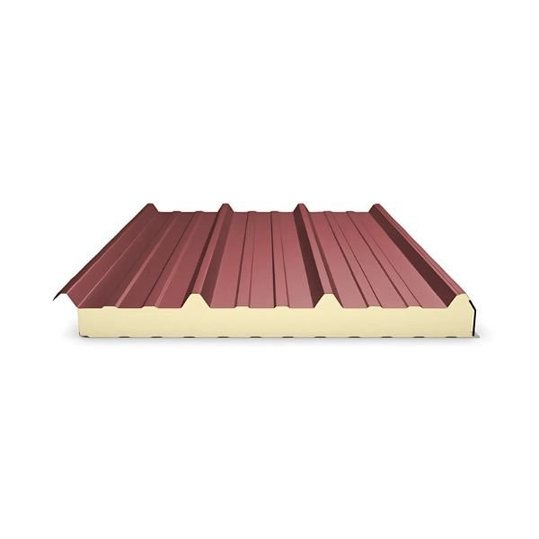 Panneau Sandwich isolé Ondatherm® T 60 mm Brun Rouge 8012 1 x 6 m