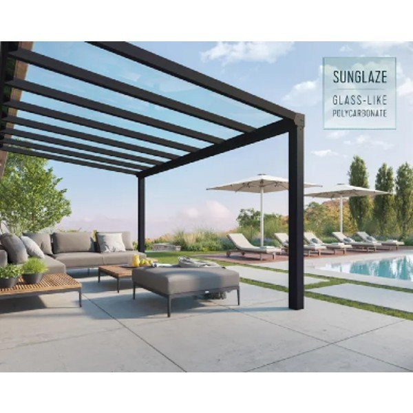 Pergola Alu Polycarbonate Canopia Stockholm 705873 Gris 3,4x5,2 m