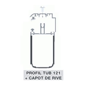 Kit Rive Profil Tube 121 + Capot - 55 mm - Alu - Longueur de 2 m à 7 m