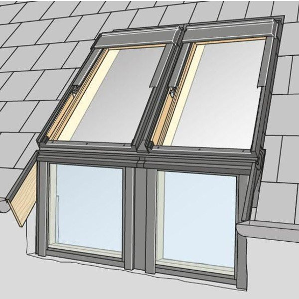 Raccord Verrière d'angle Velux EFJ 0022E Gris 