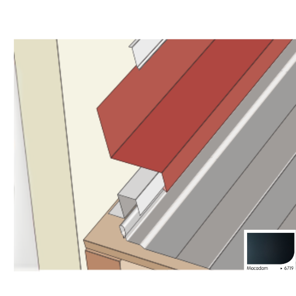 Rive Contre Mur pour Plaque Acier Mauka® Line 180 x 2100mm RAL 6719