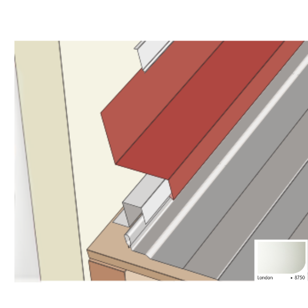 Rive Contre Mur pour Plaque Acier Mauka® Line 180 x 2100 mm RAL 8750