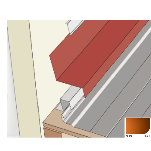 Rive Contre Mur pour Plaque Acier Mauka® Line 180 x 2100 mm RAL 8804