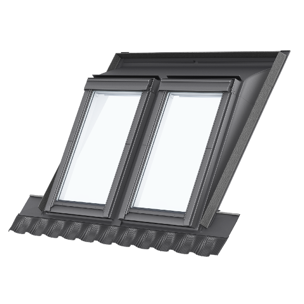 Sous-Costière pour Relever 2 fenêtres Velux EAW 6021E Gris