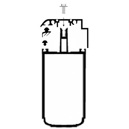 Kit Rive Profil Tube 121 + Capot - 16 mm - Blanc - Longueur de 2 à 7 m