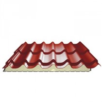 Panneau tuile isolé pour couverture - ep 40 mm, couleur terracota