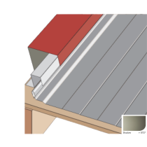 Bande de Rive pour Plaque Acier Mauka® Line 229 x 108 x 2100mm RAL8737