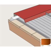 Bandeau de Faitage Cranté pour Plaque Acier Mauka® Line D130, RAL 8804