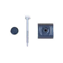 Kit de Fixation Bac Acier sur Charpente Bois Sable RAL 1015 Lot de 100