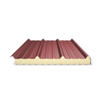 Panneau Sandwich isolé Ondatherm® T 40mm Brun Rouge 8012, 1x 1,6 m