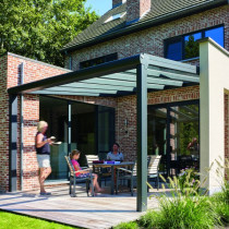 Pergola Alu Climalux 3x4m Polycarbonate Alvéolaire 16mm Clair, RAL7016