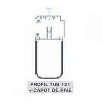 Kit Rive Profil Tube 121 + Capot - 55 mm - Blanc - Longueur de 2 m à 7 m