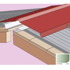 Demi-faîtière Articulée Crantée pour Plaque Acier Mauka® Line, RAL86E2