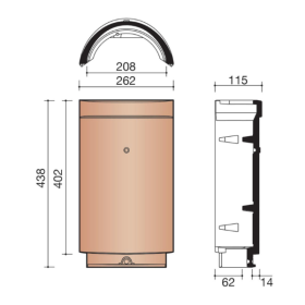 Faîtière-arêtier 1/2 ronde ventilée Koramic Seltz n°2, Nuagé