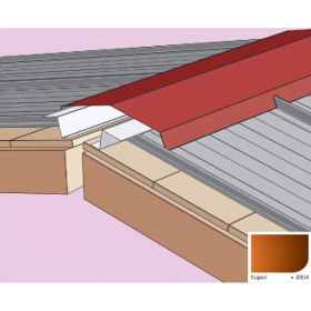 Faîtière Double Crantée pour Plaque Acier Mauka® Line 2100mm, RAL 8804