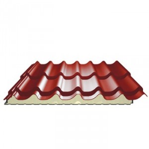 Panneau tuile isolé pour couverture - ep 40 mm, couleur terracota