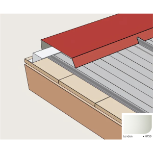 Bandeau de Faitage Cranté pour Plaque Acier Mauka® Line D130, RAL 8750