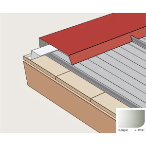 Bandeau de Faitage Cranté pour Plaque Acier Mauka® Line D130, RAL 8906