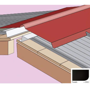 Demi-faîtière Articulée Crantée pour Plaque Acier Mauka® Line, RAL8905