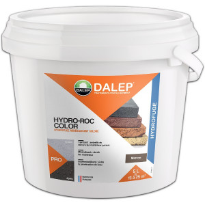 Hydrofuge Coloré Minéralisant Dalep Hydro-Roc Color Marron Bidon 5L 